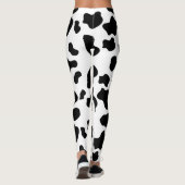 Zwart-witte koeienprint leggings (Achterkant)