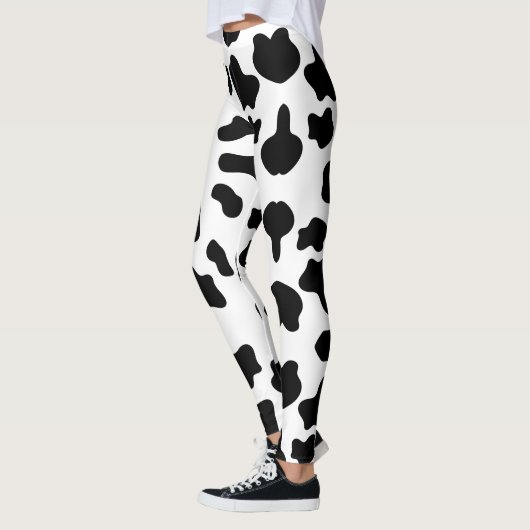Zwart-witte koeienprint leggings (Links)