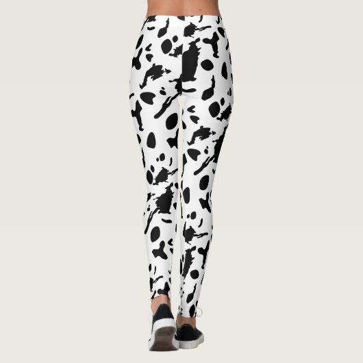 Zwart-witte koeienprint leggings (Achterkant)