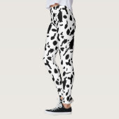 Zwart-witte koeienprint leggings (Links)