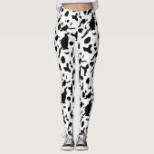 Zwart-witte koeienprint leggings (Voorkant)