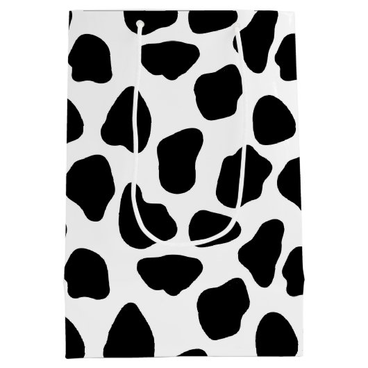 Zwart-witte koeienprint medium cadeauzakje (Achterkant)