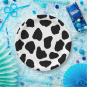 Zwart-witte koeienprint papieren bordje (Feest)