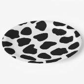 Zwart-witte koeienprint papieren bordje (Gekanteld)