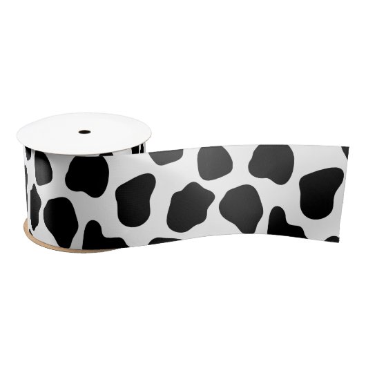 Zwart-witte koeienprint satijnen lint (Spoel)