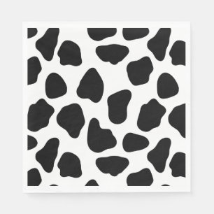 Zwart-witte koeienprint servet