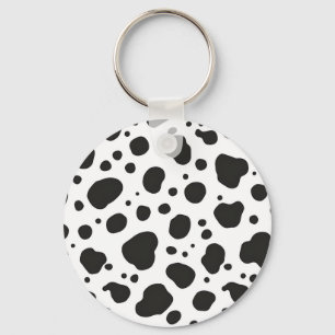 Zwart Witte Koeienprint Sleutelhanger