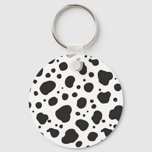 Zwart Witte Koeienprint Sleutelhanger (Voorkant)