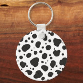Zwart Witte Koeienprint Sleutelhanger (Voorkant)