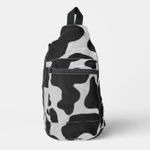 Zwart-witte koeienprint sling bag (Voorkant)