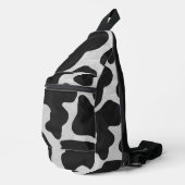 Zwart-witte koeienprint sling bag (Rechterhoek)