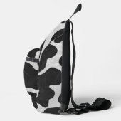 Zwart-witte koeienprint sling bag (Rechts)