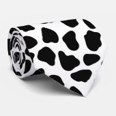 Zwart-witte koeienprint stropdas (Opgerold)