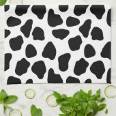Zwart-witte koeienprint theedoek (Gevouwen)