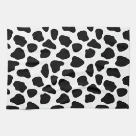 Zwart-witte koeienprint theedoek