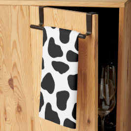 Zwart-witte koeienprint theedoek