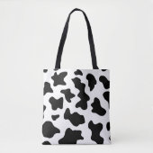 Zwart-witte koeienprint tote bag (Voorkant)