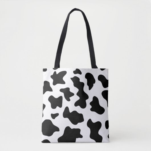 Zwart-witte koeienprint tote bag (Voorkant)