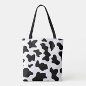 Zwart-witte koeienprint tote bag (Achterkant)