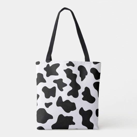 Zwart-witte koeienprint tote bag (Achterkant)