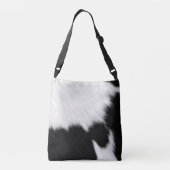 Zwart, witte koeienvanger crossbody tas (Achterkant)