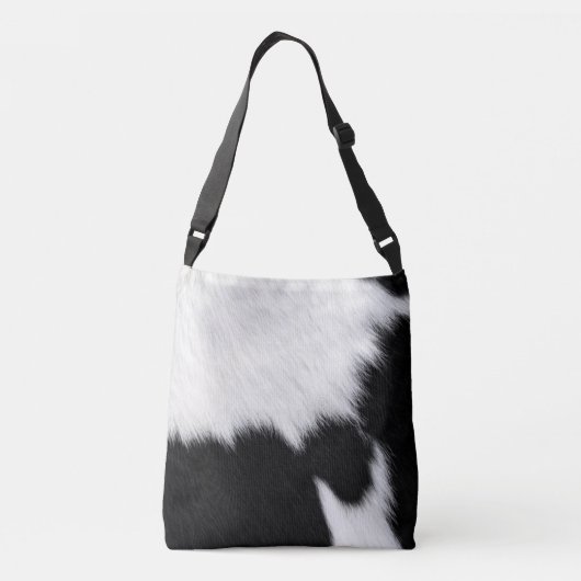 Zwart, witte koeienvanger crossbody tas (Achterkant)