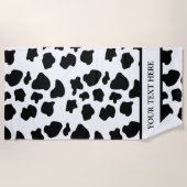 Zwart-witte-koeienvlekken, aangepast grappig strandlaken (Voorkant)