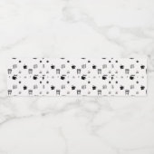 Zwart-witte koffie Illustraties Waterfles Etiket (Enkel label)