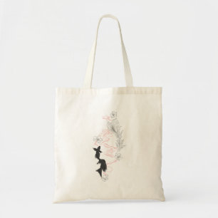 Zwart-witte koi-vis tote bag