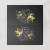 Zwart-witte Kolibrie Klantenkaartje (Buitenkant ongevouwen)