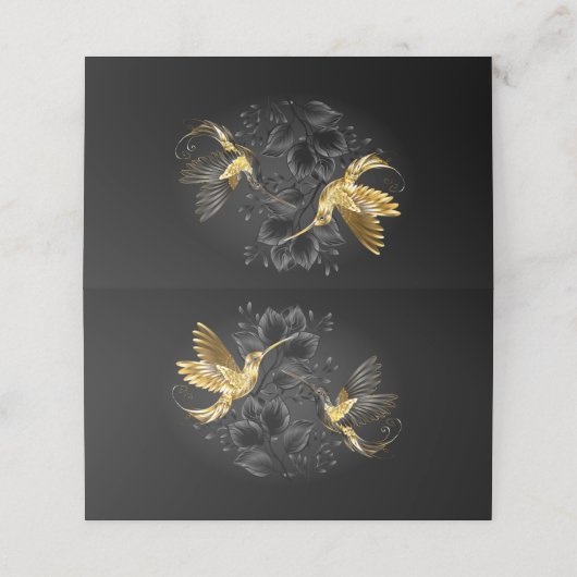 Zwart-witte Kolibrie Klantenkaartje (Buitenkant ongevouwen)