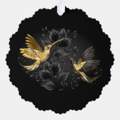 Zwart-witte Kolibrie Ornament Kaart (Achterkant)