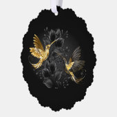 Zwart-witte Kolibrie Ornament Kaart (Links)