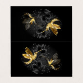 Zwart-witte Kolibrie Visitekaartje (Buitenkant ongevouwen)