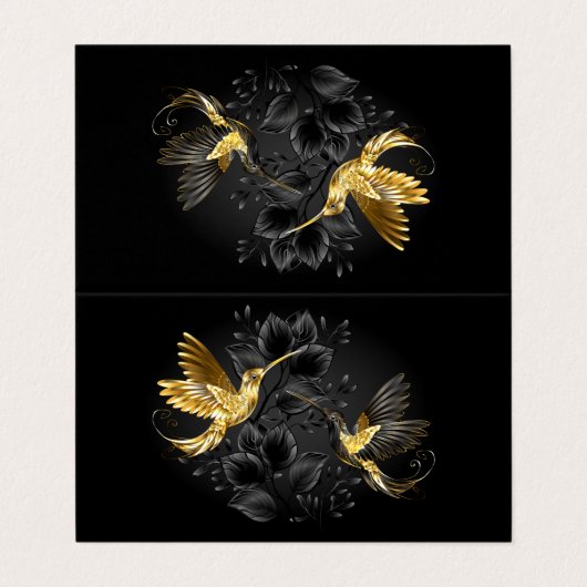 Zwart-witte Kolibrie Visitekaartje (Buitenkant ongevouwen)