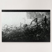 Zwart-witte kraanpuzzel legpuzzel (Horizontaal)