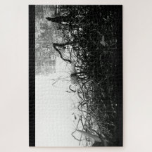 Zwart-witte kraanpuzzel