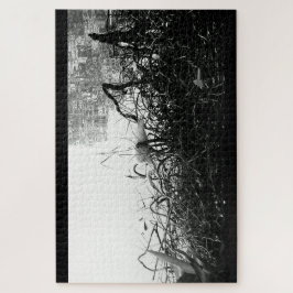 Zwart-witte kraanpuzzel legpuzzel