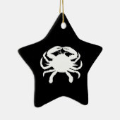 Zwart-Witte Krab Keramisch Ornament (Rechts)