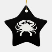 Zwart-Witte Krab Keramisch Ornament (Achterkant)