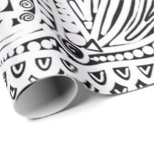 Zwart-witte kraskunst cadeaupapier (Rol Hoek)