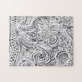 Zwart-witte kraskunst en stipkunst legpuzzel (Horizontaal)