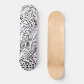 Zwart-witte kraskunst en stipkunst persoonlijk skateboard (Voorkant)