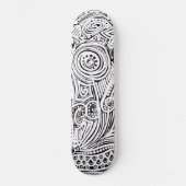 Zwart-witte kraskunst en stipkunst persoonlijk skateboard (Voorkant)