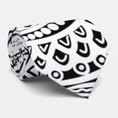 Zwart-witte kraskunst en stipkunst stropdas (Opgerold)