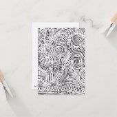 Zwart-witte kraskunst kaart (Voorkant / Achterkant in situ)