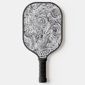 Zwart-witte kraskunst pickleball paddle (Voorkant)