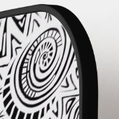 Zwart-witte kraskunst pickleball paddle (Links Detail)