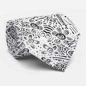 Zwart-witte kraskunst stropdas (Opgerold)
