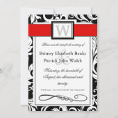 Zwart-witte kreet en rood huwelijk sparen de data save the date (Achterkant)